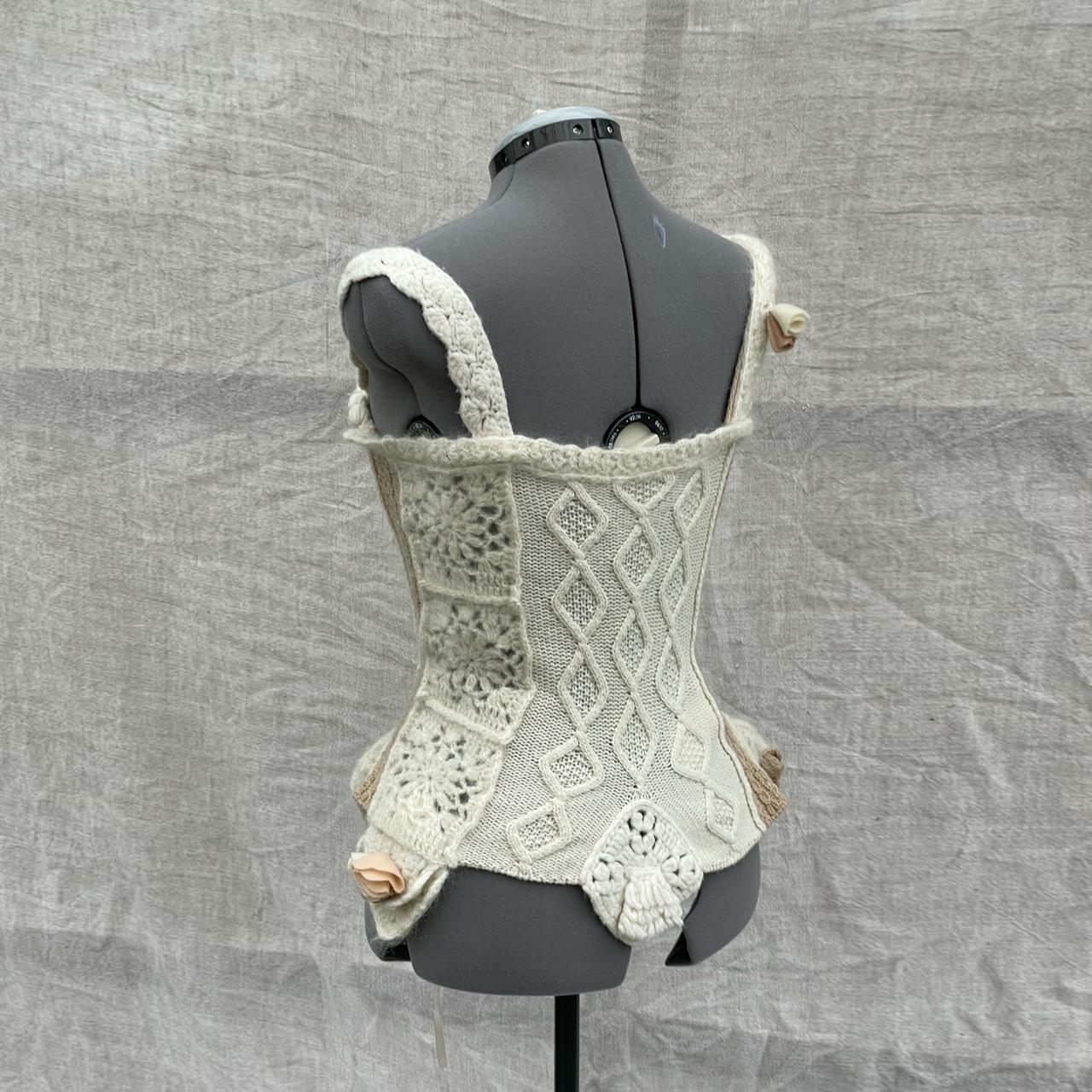 STEFANEL crochet wool corset top set Size medium... - Depop