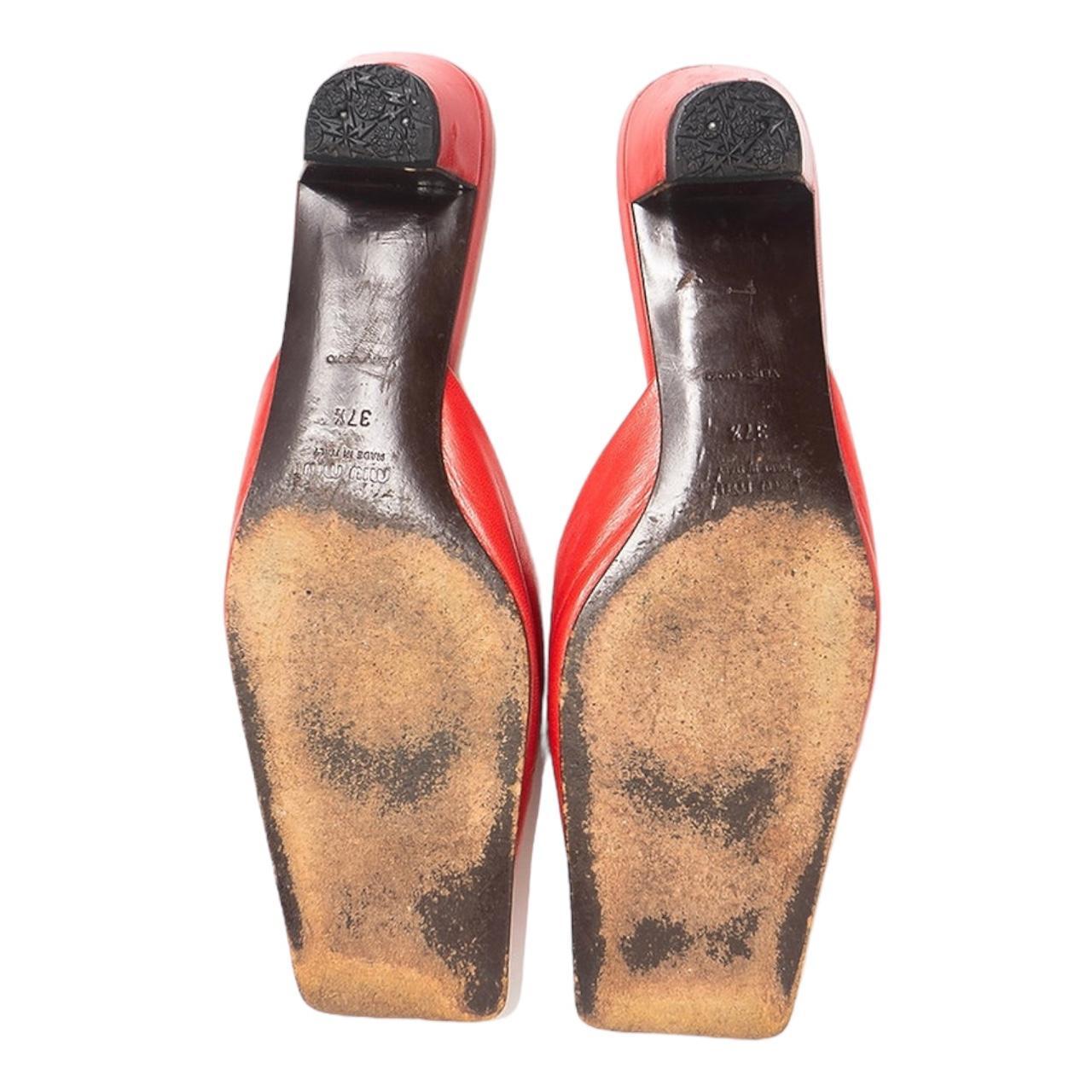 Miu Miu | Leather square toe shoes -1990s miu | Depop