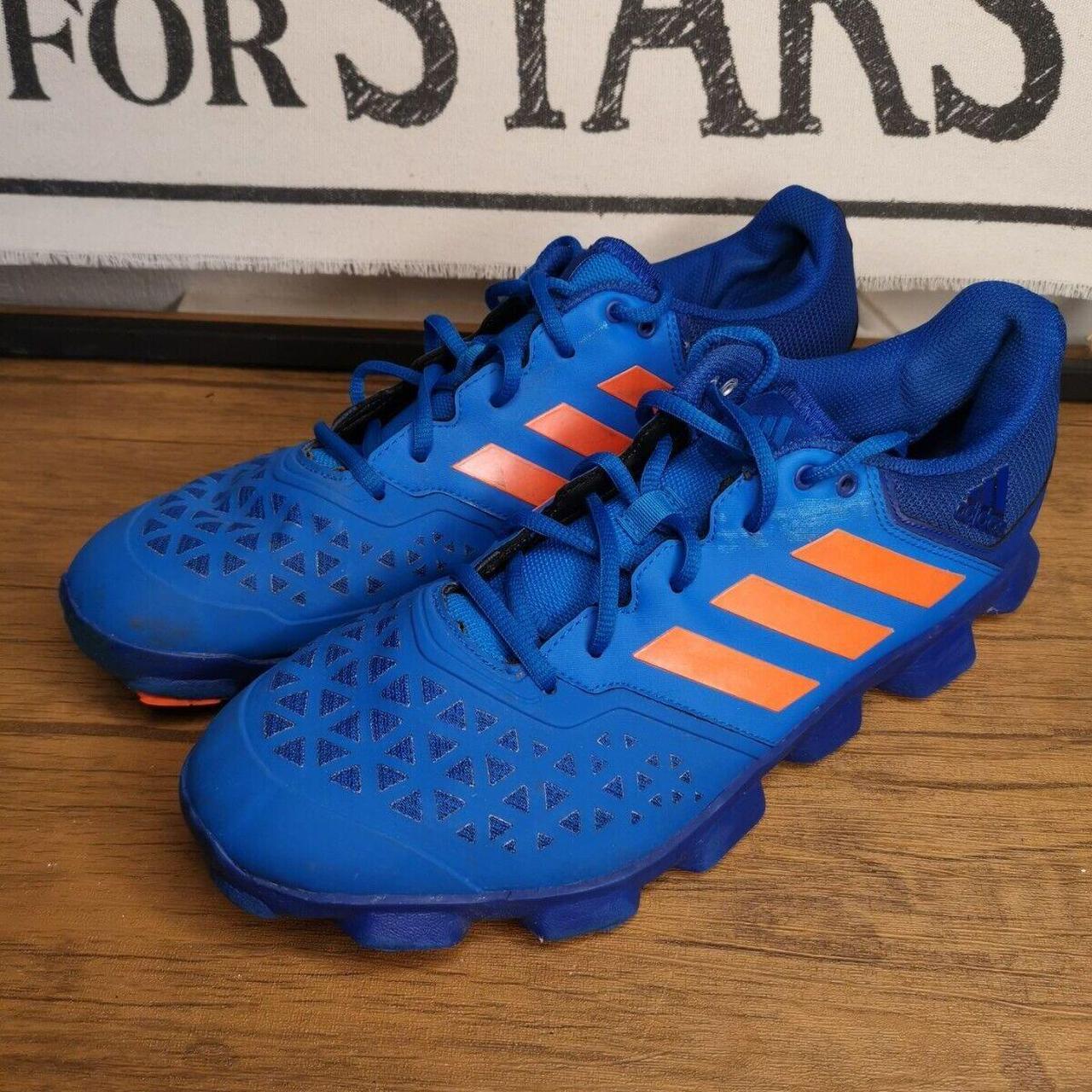 Adidas blue and sales orange trainers