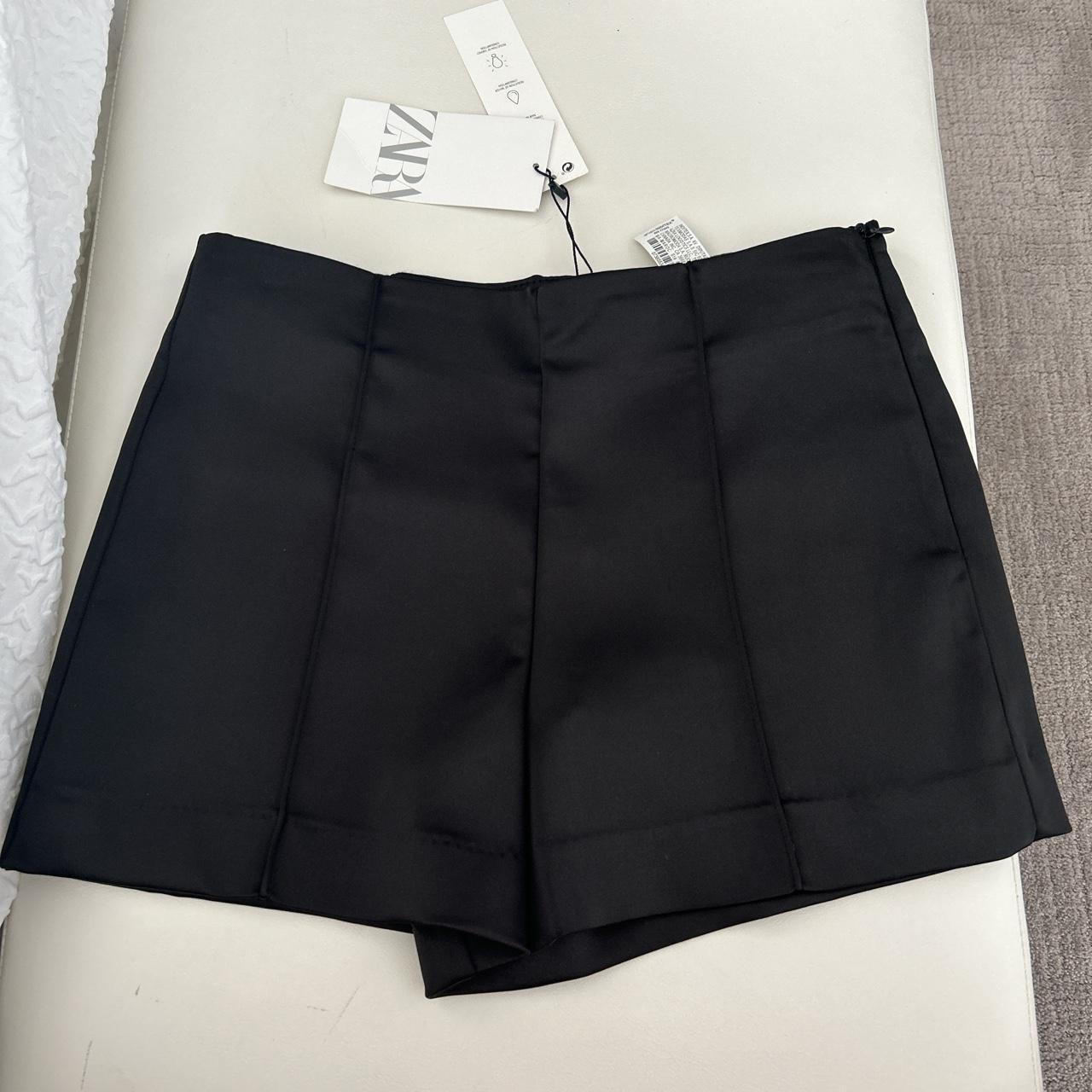 Zara satin black shorts - Depop