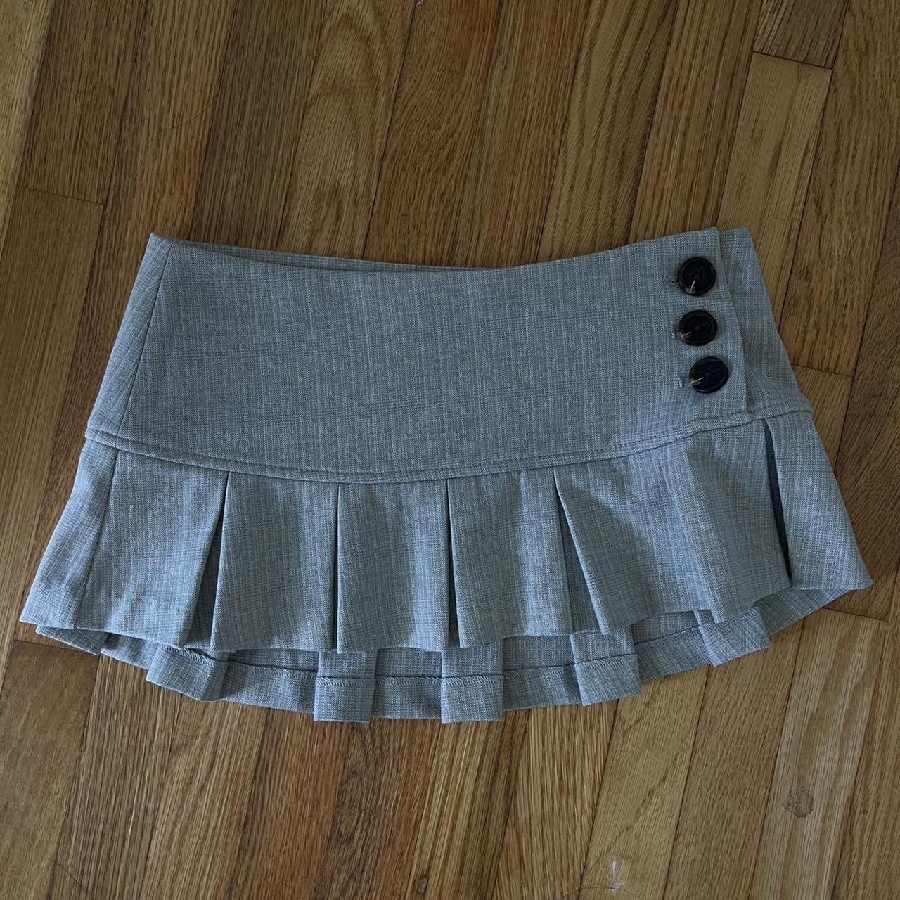 Danielle Guizio Grey Pleated Miniskirt Micro Skirt Depop 2022