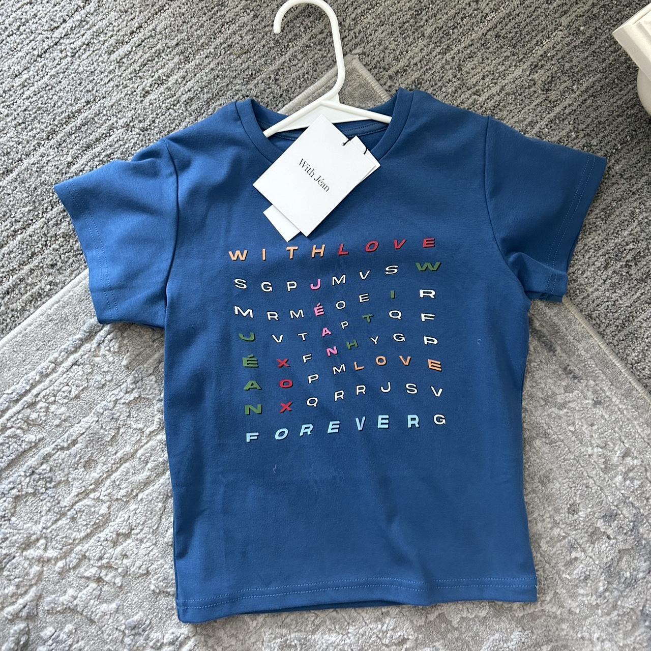 WITH JEAN navy blue baby tee. Size XXS, never worn!!... Depop