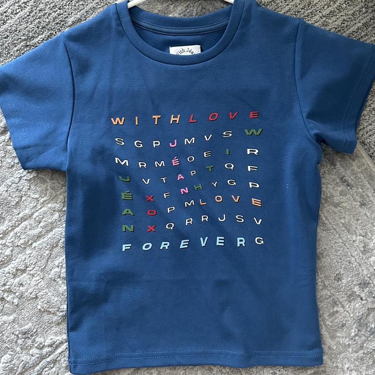 WITH JEAN navy blue baby tee. Size XXS, never worn!!... Depop