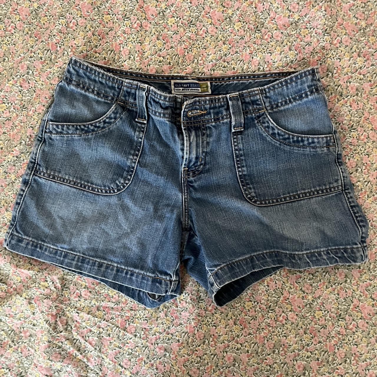 Women's Navy and Silver Shorts | Depop