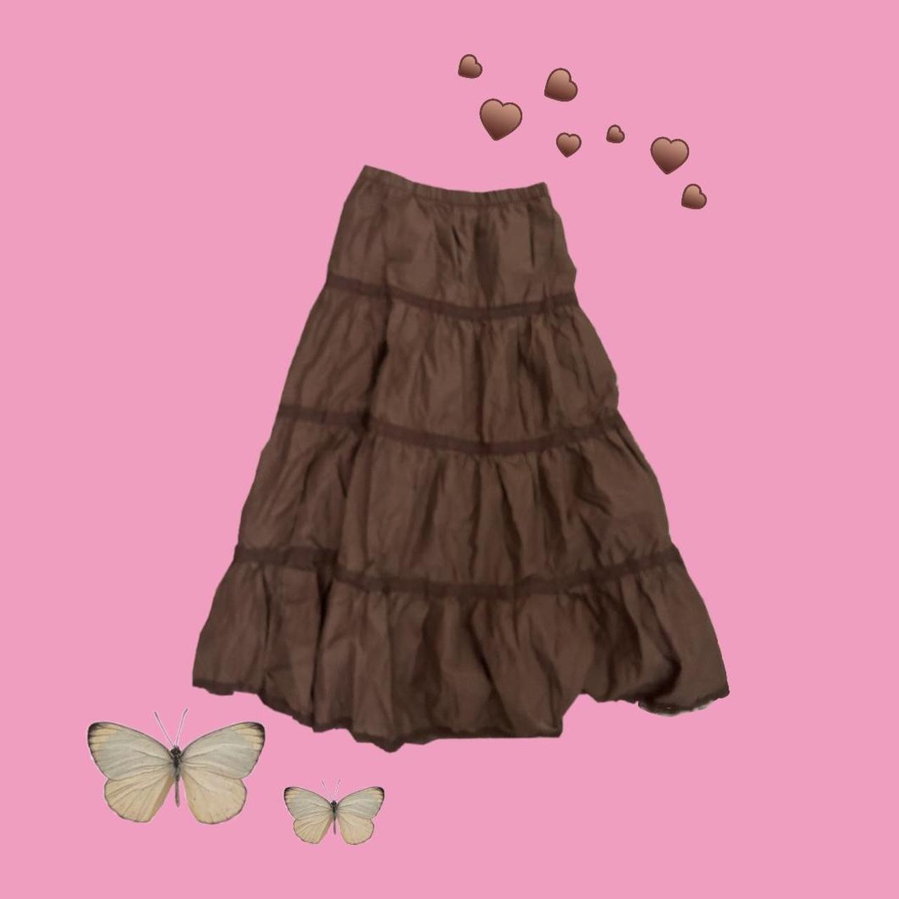 y2k fairy cottagecore brown maxi skirt no PayPal... - Depop