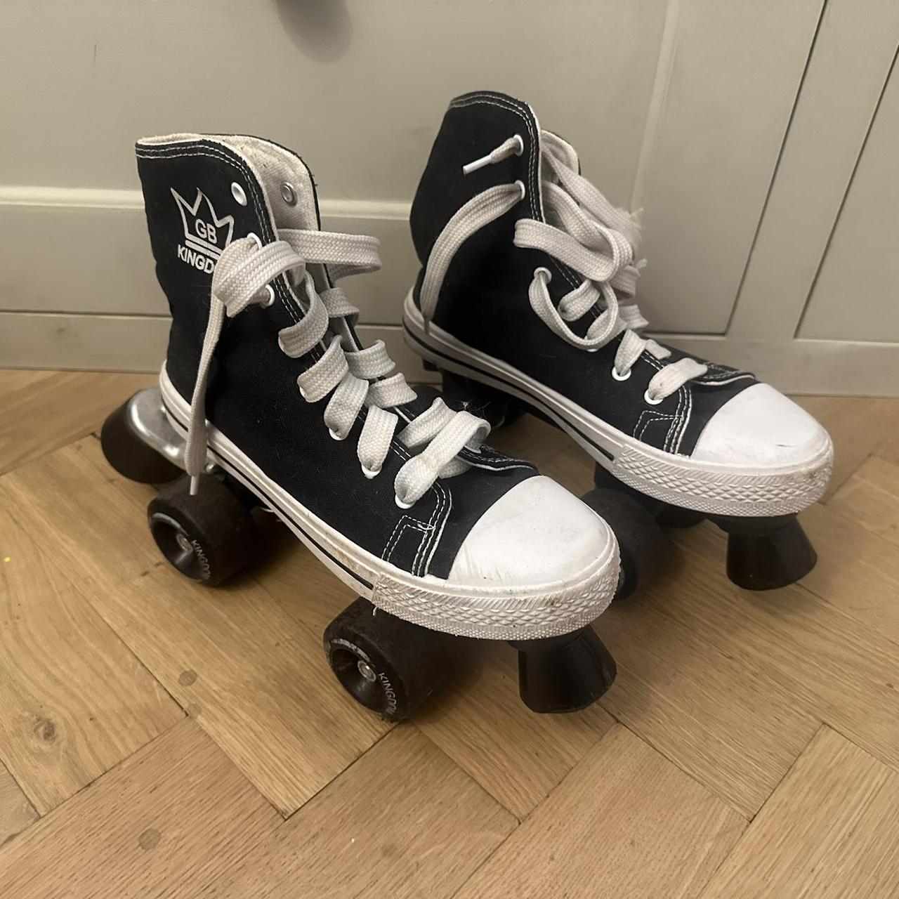 Converse style Rollerskates Black and White Size. Depop