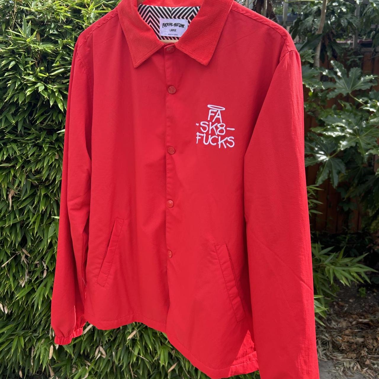 Fucking Awesome Sk8 Fucks Coach Jacket Red, Size... - Depop