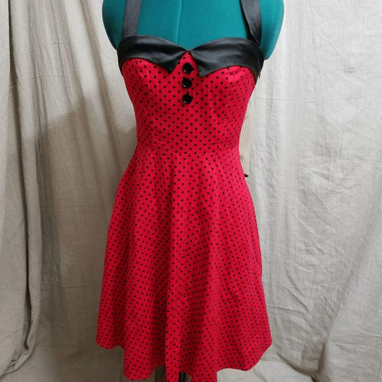 Red and black cheap rockabilly dress