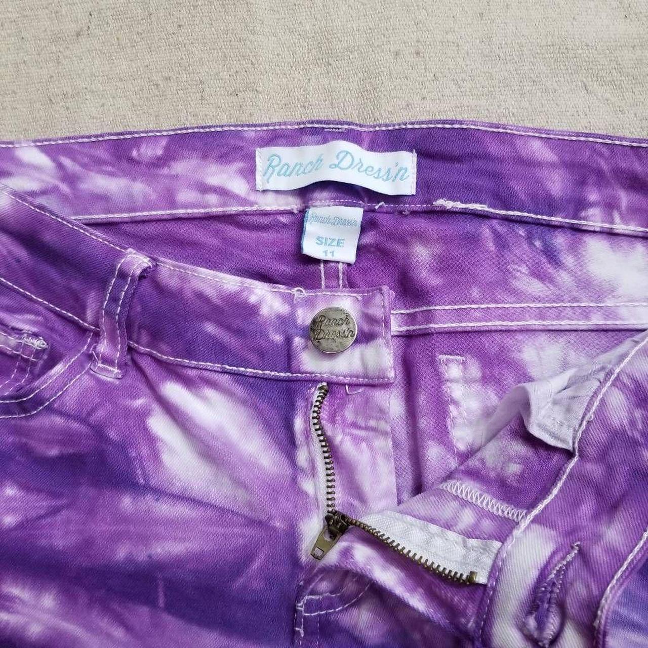 Brand: Ranch Dressn purple tie dye flare jeans sz - Depop