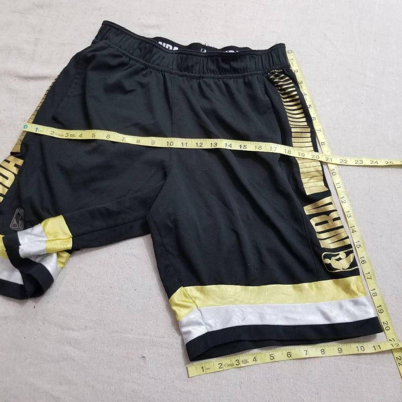 Black and store gold nba shorts