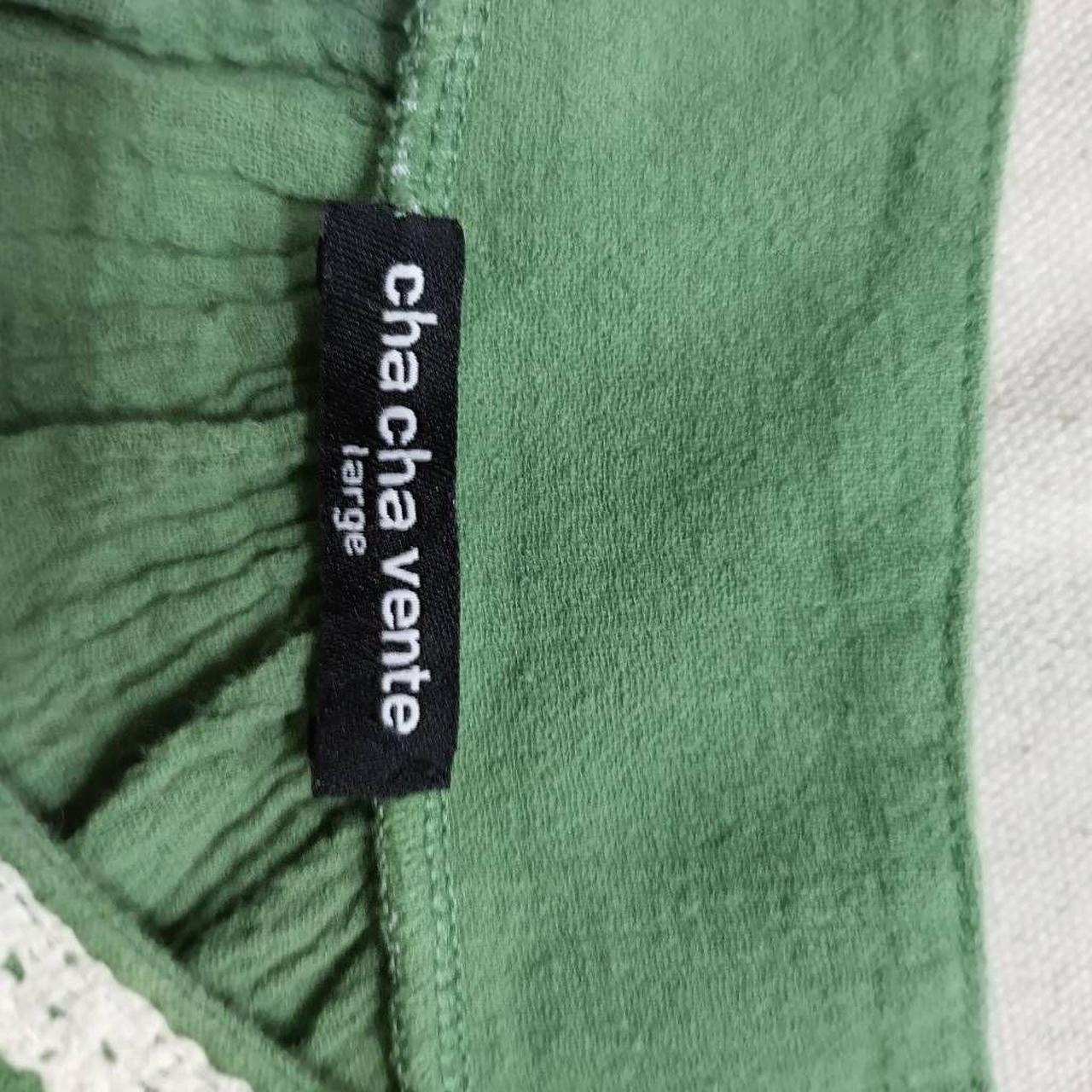 Brand Cha Cha Vente green and white ombre shirt sz Depop