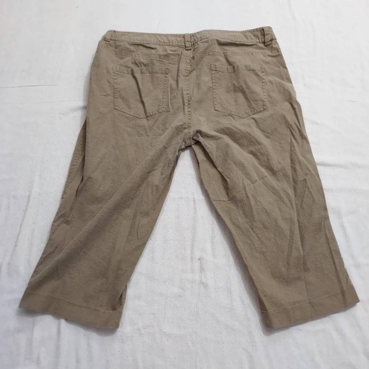 Brand: Eci olive linen capri pants sz 12 - Depop