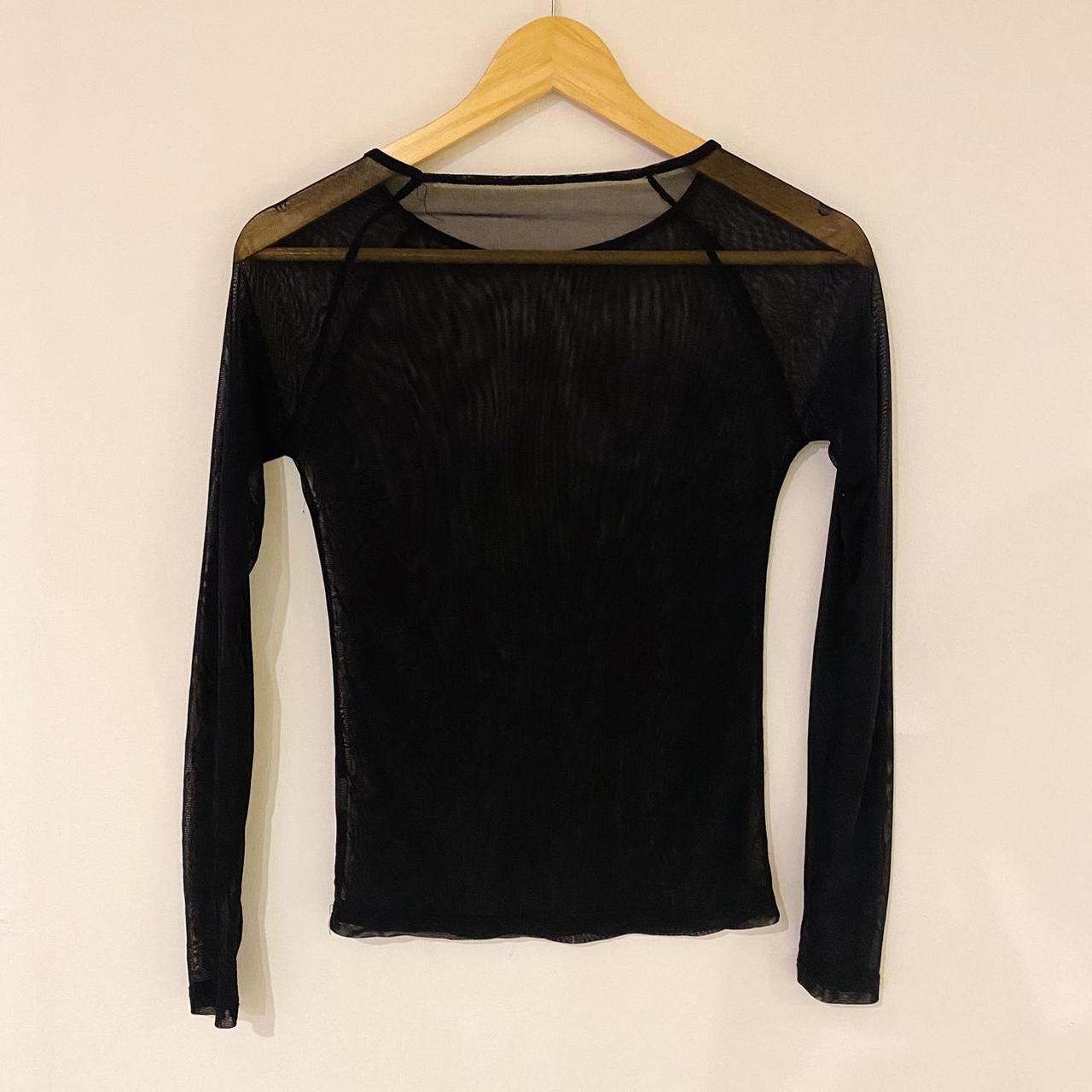 Black mesh long sleeve. Size small. I cut out the... - Depop