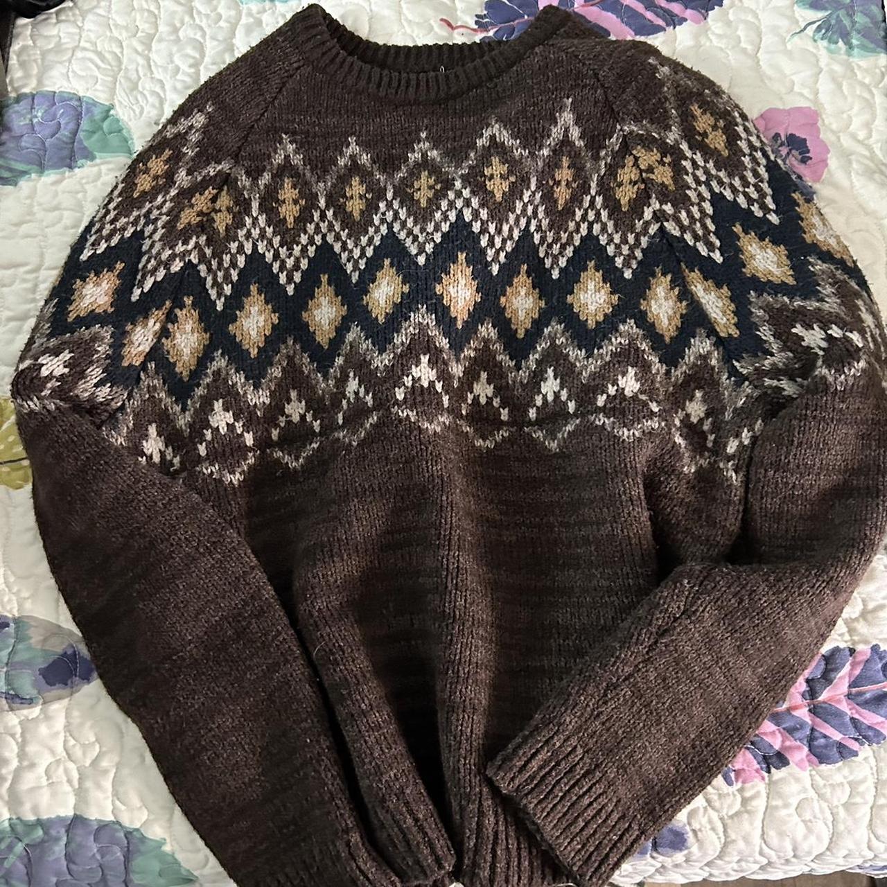 Brown sweater -thick warm sweater -goblin core - Depop