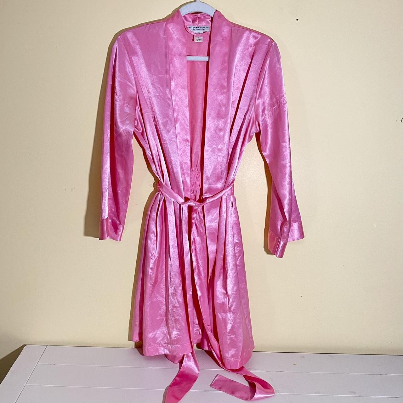 Taylor intimates pink satin robe size small.... Depop