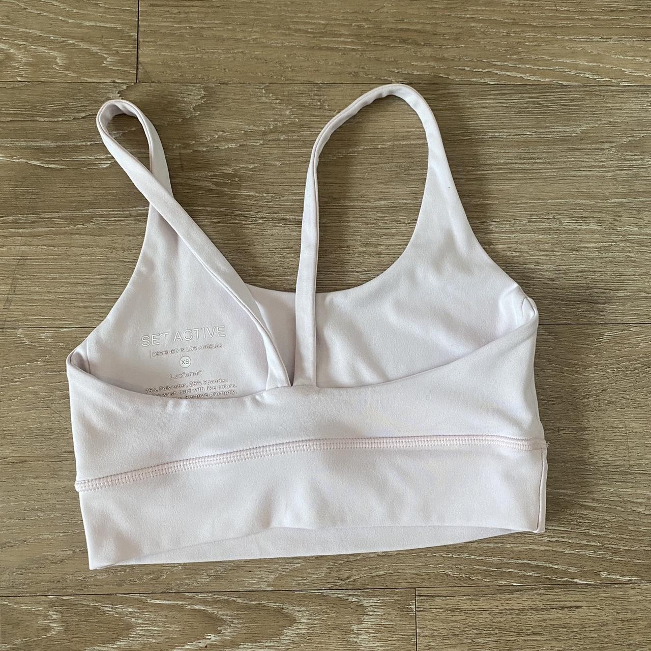 Set Active Pink Flow Y Bra In color fling!! Size XS... - Depop