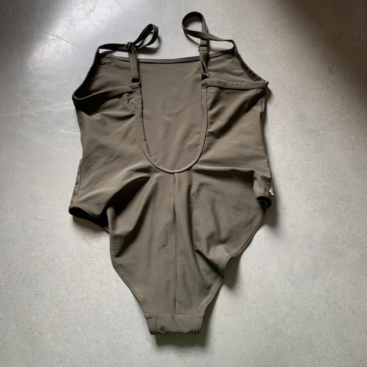 Women's khaki green swimming costume swimsuit... - Depop