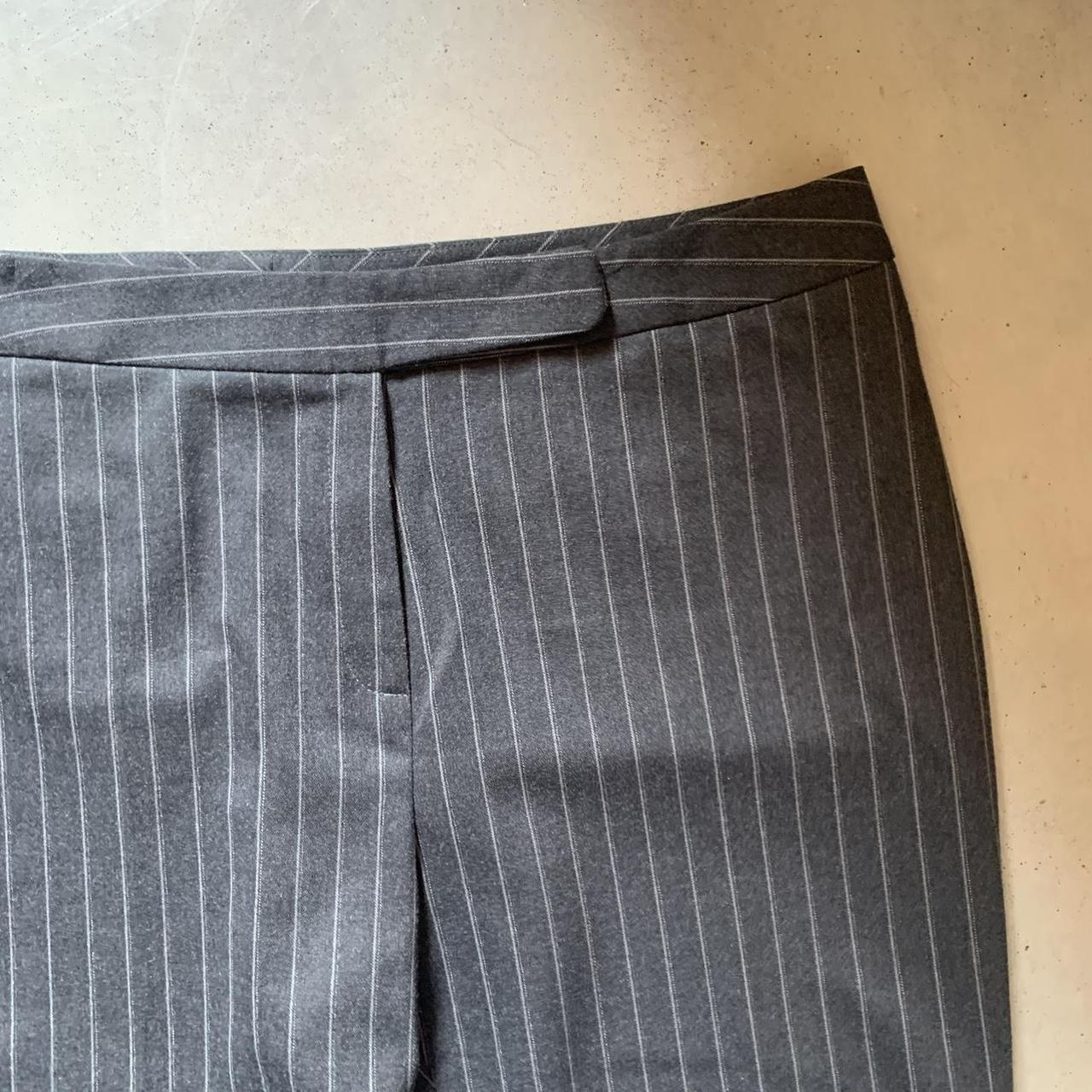 Women 00s 90s Y2k grey pinstripe trousers suit smart... - Depop
