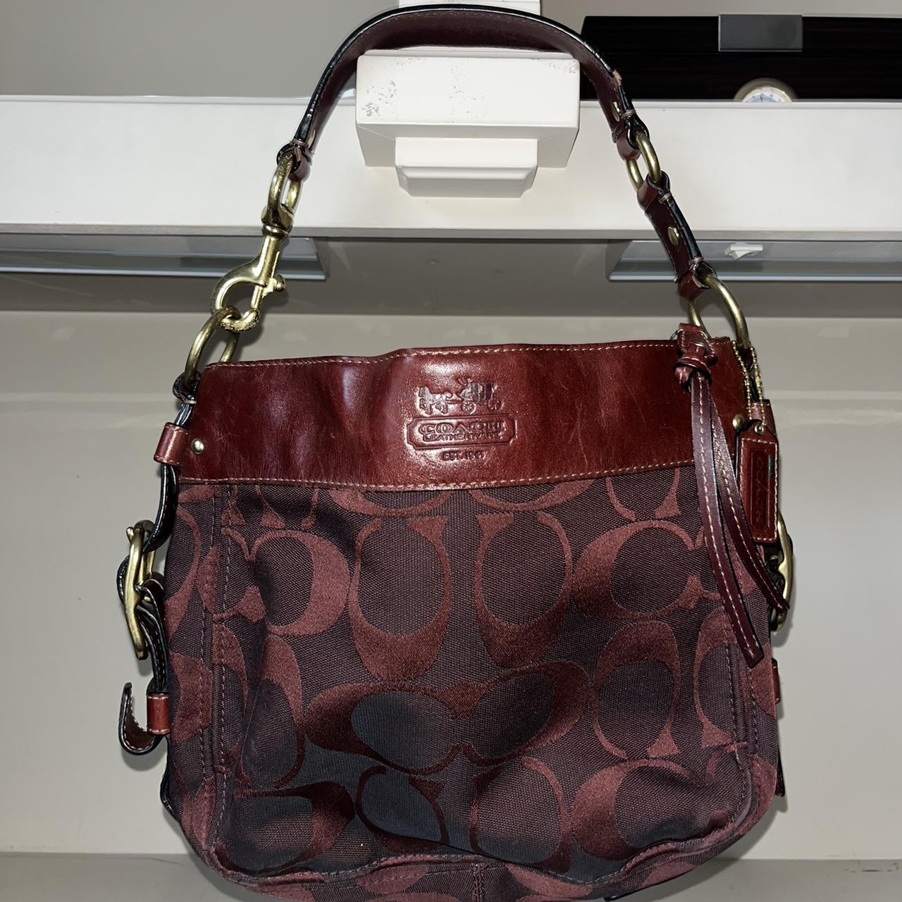 Burgundy Coach Shoulder Bag | Depop