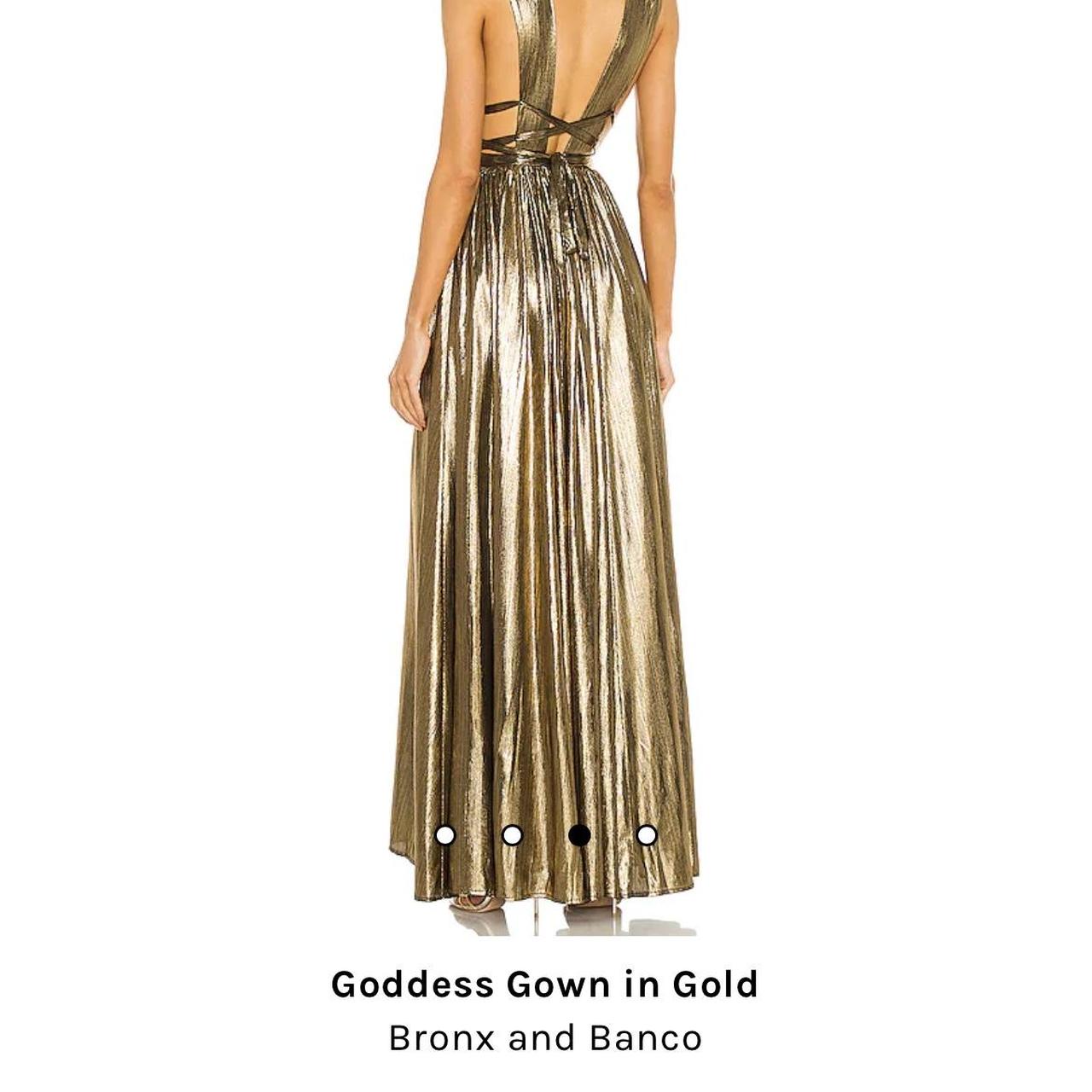 Bronx and Banco Goddess gown in Gold, Size XS, worn... - Depop