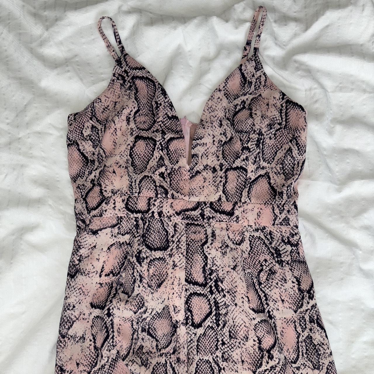 Snakeskin straight leg jumpsuit Great condition Depop