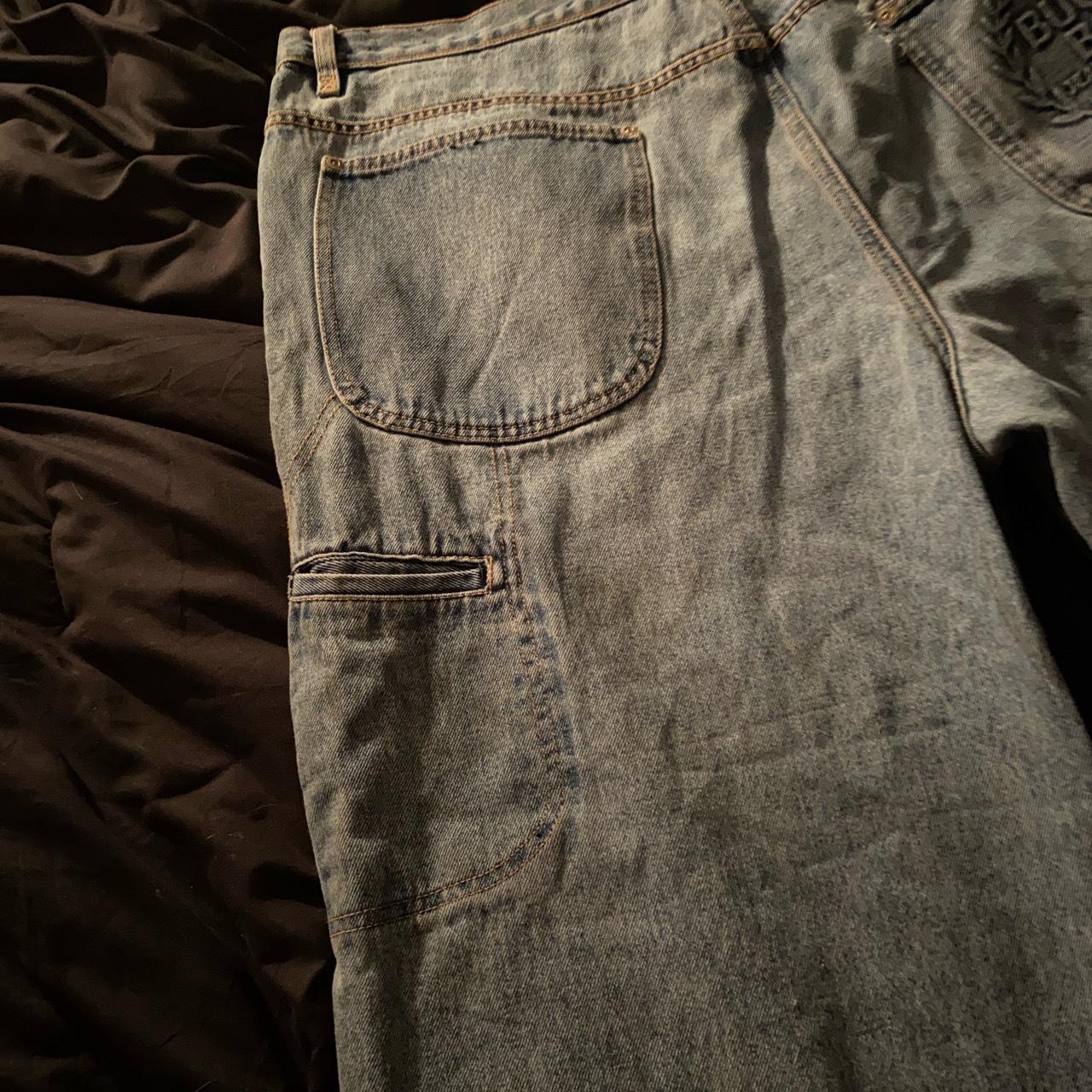 Super baggy bugle boys jeans with back embroidery.... - Depop