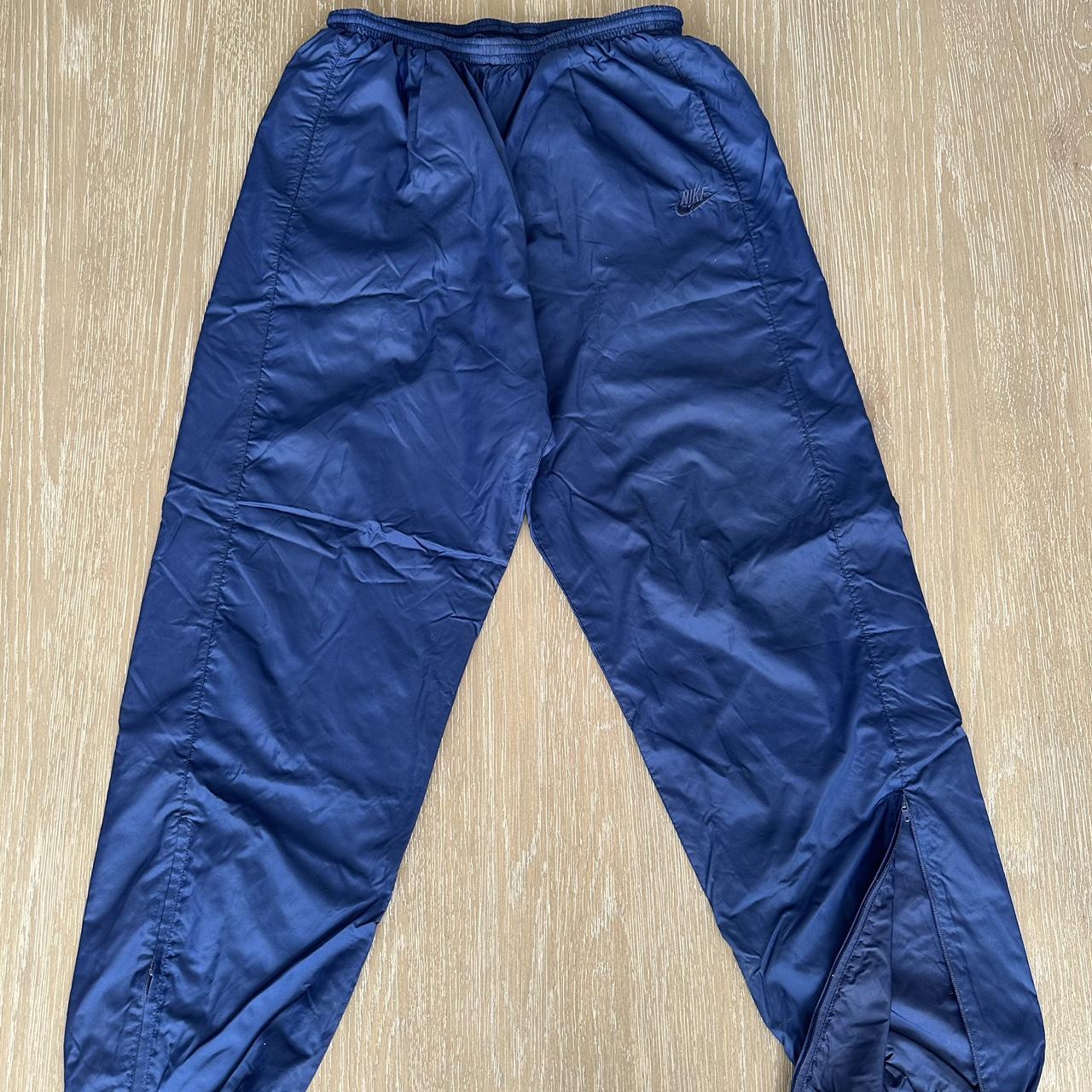 Y2k 2000's Nike trackpants Navy blue colour // size... - Depop