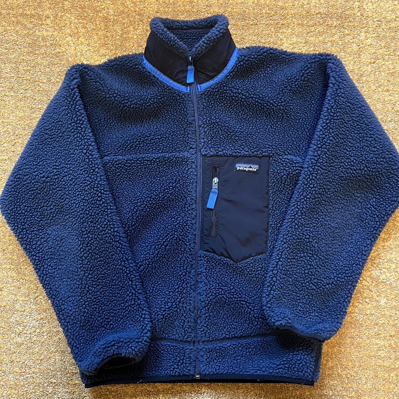 New Patagonia retro x fleece navy blue size small.... - Depop