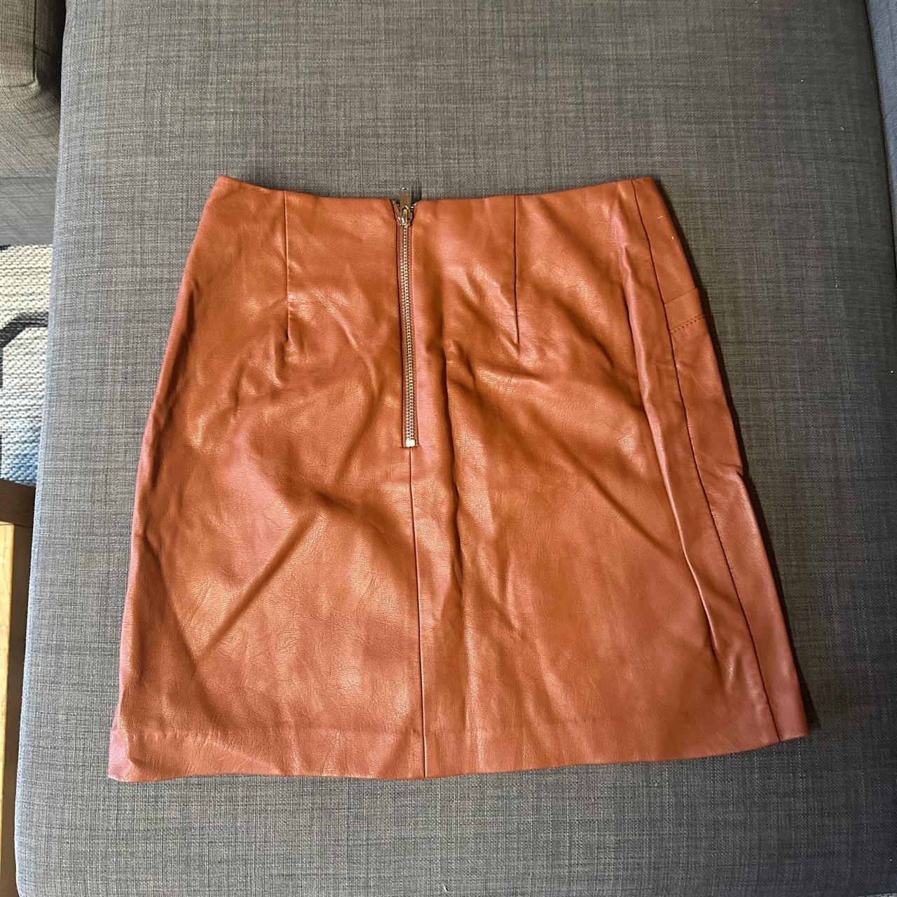 New look burgundy skirt. Needs an iron but basically... - Depop