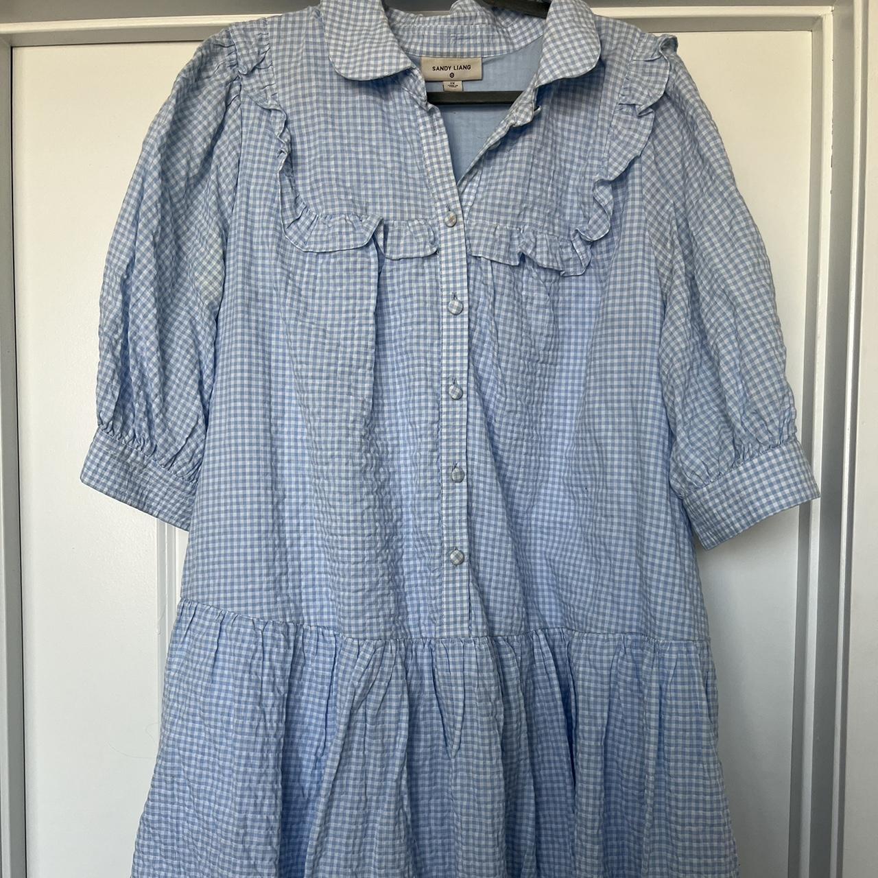 Blue And White Gingham Adorable Dress Sandy Liang X Depop