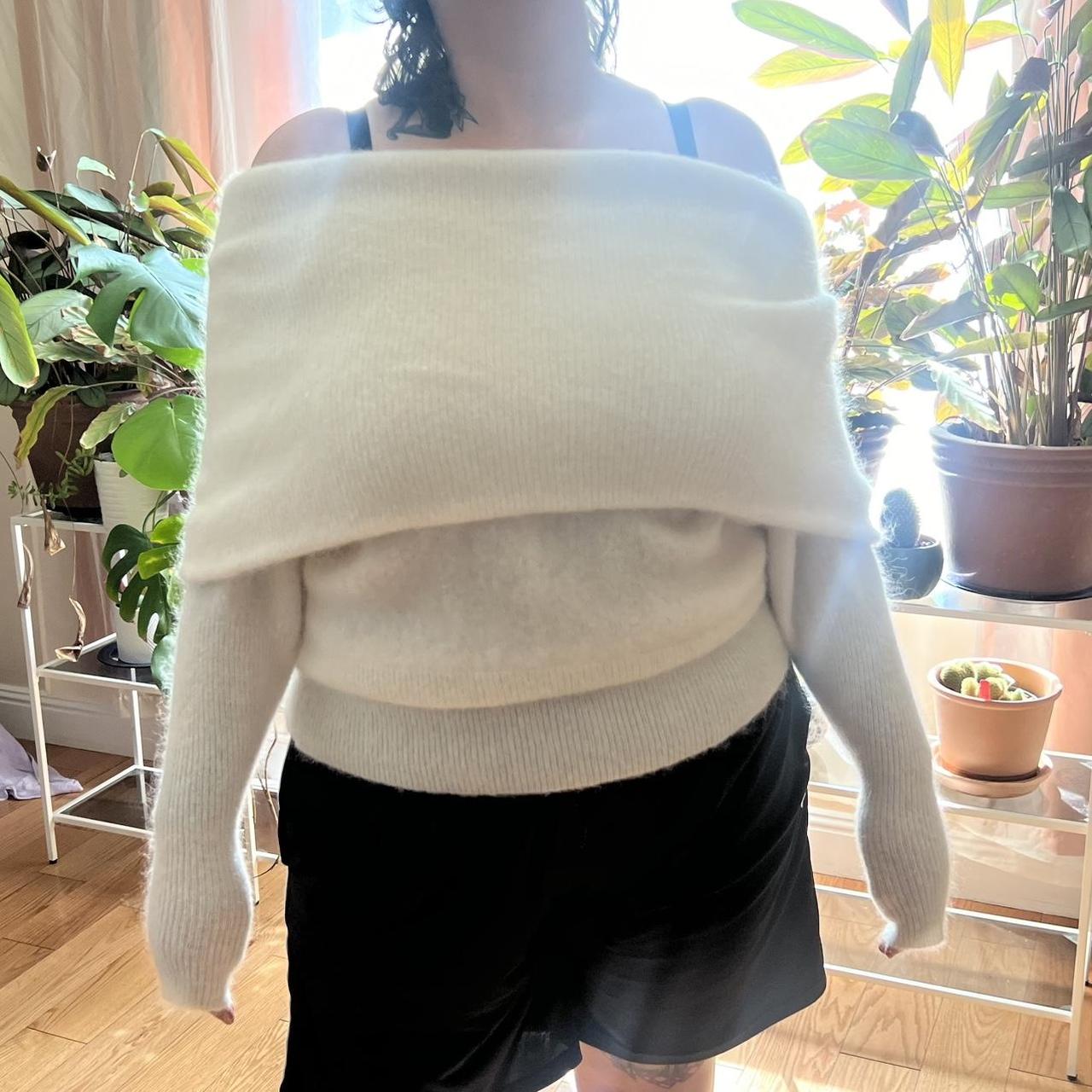 Acne Studios White Mohair Daze Sweater oversized. Depop