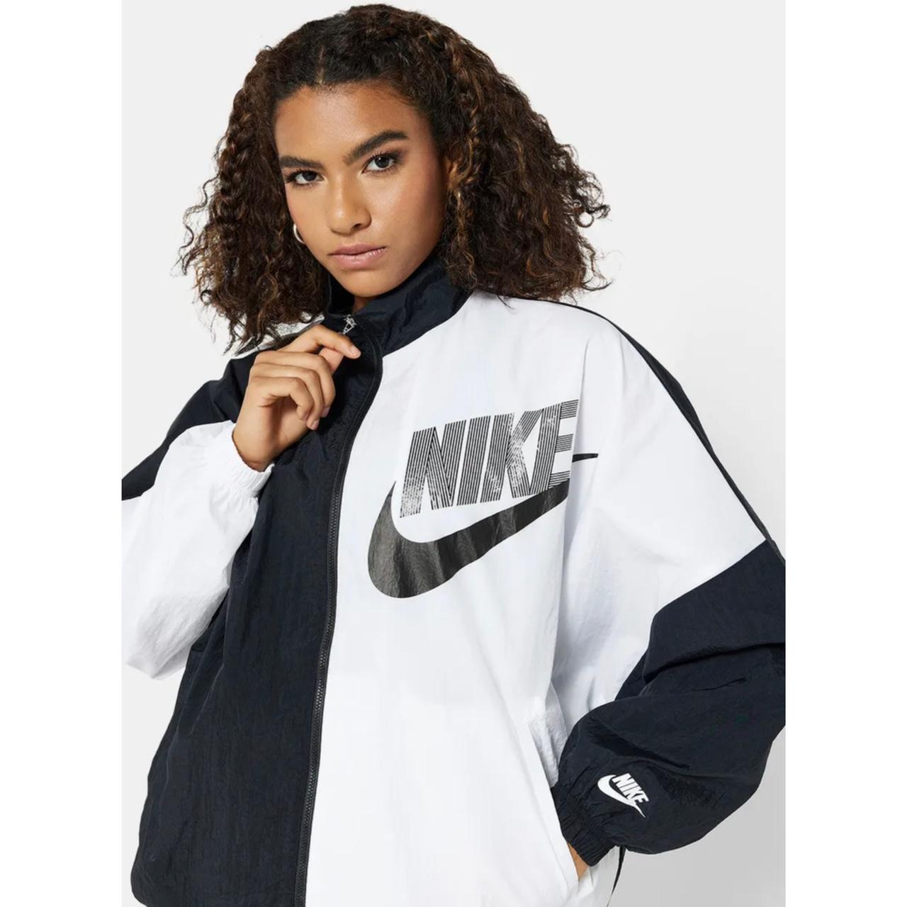 Nike Women's Black and White Jacket Depop