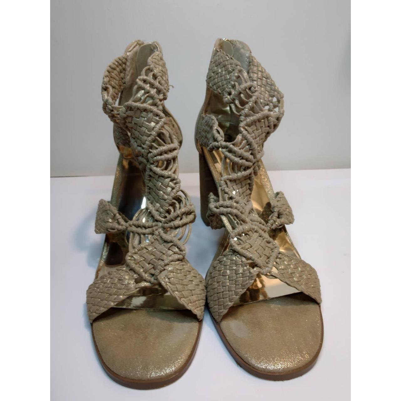 Carlos by Carlos Santana Women's Tan and Gold Sandals | Depop