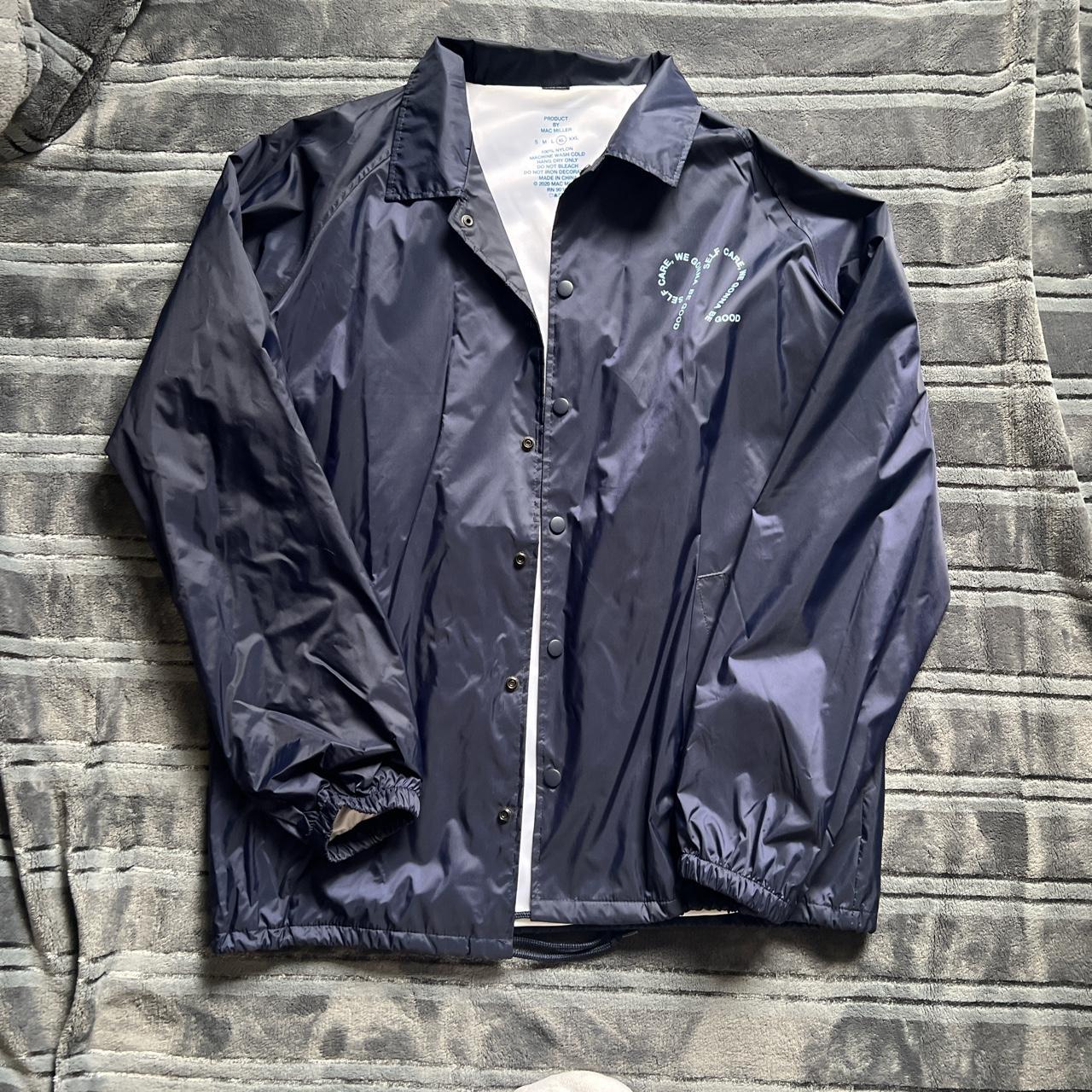 Mac Miller Navy Blue Windbreaker Jacket Super Rare... - Depop