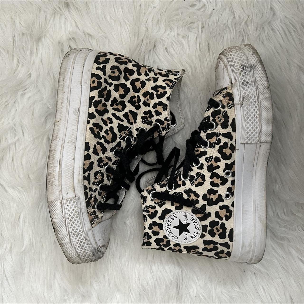 platform cheetah print converse platformconverse... Depop