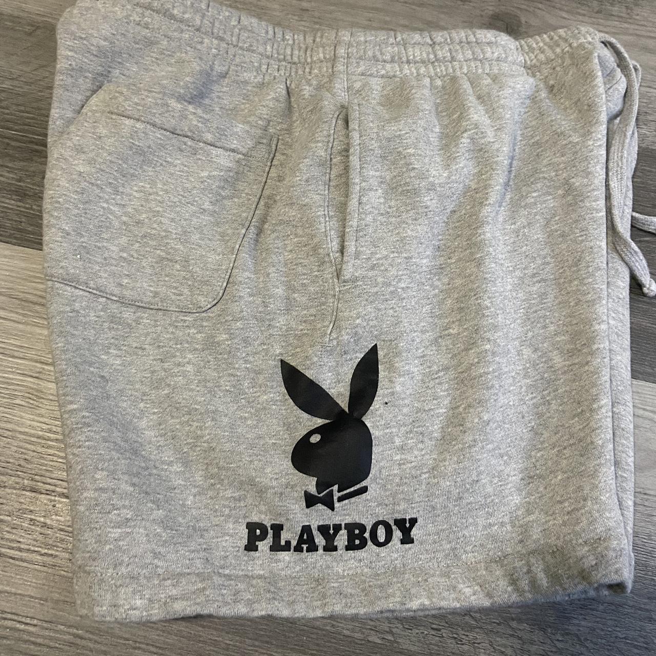 Playboy Men's Grey and Black Shorts
