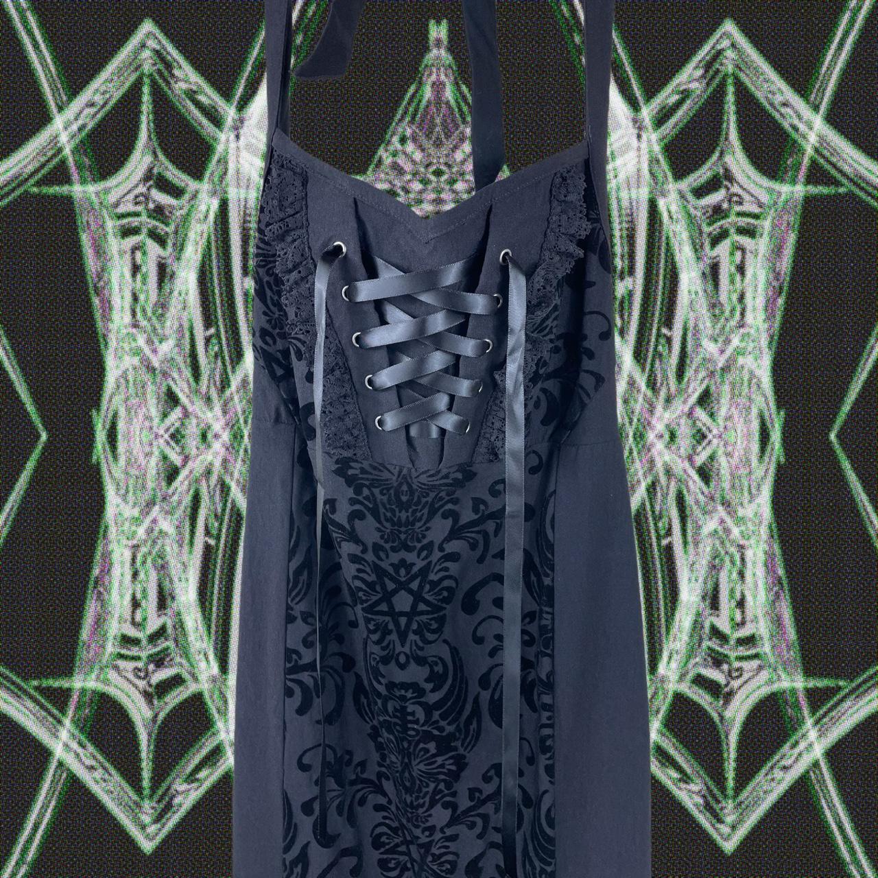 Killstar Women's Black and Silver Dress (2)