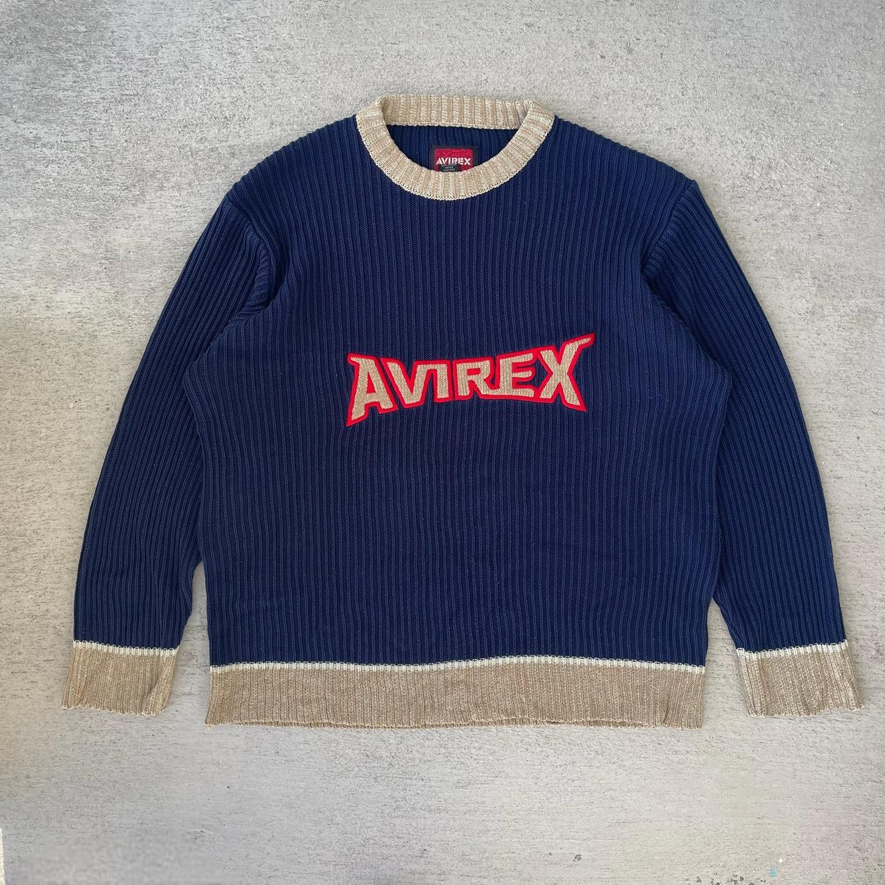 Avirex Knit Sweater Vintage Avirex Multi Colored... - Depop