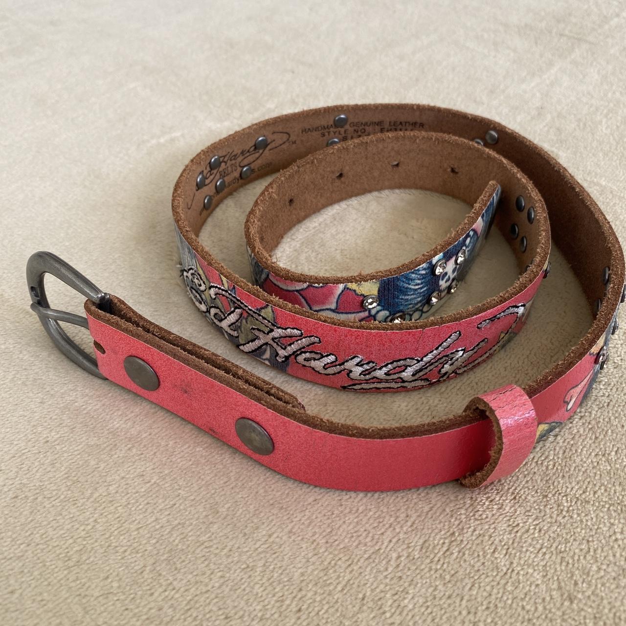 y2k ed hardy belt with embroidery and | Depop