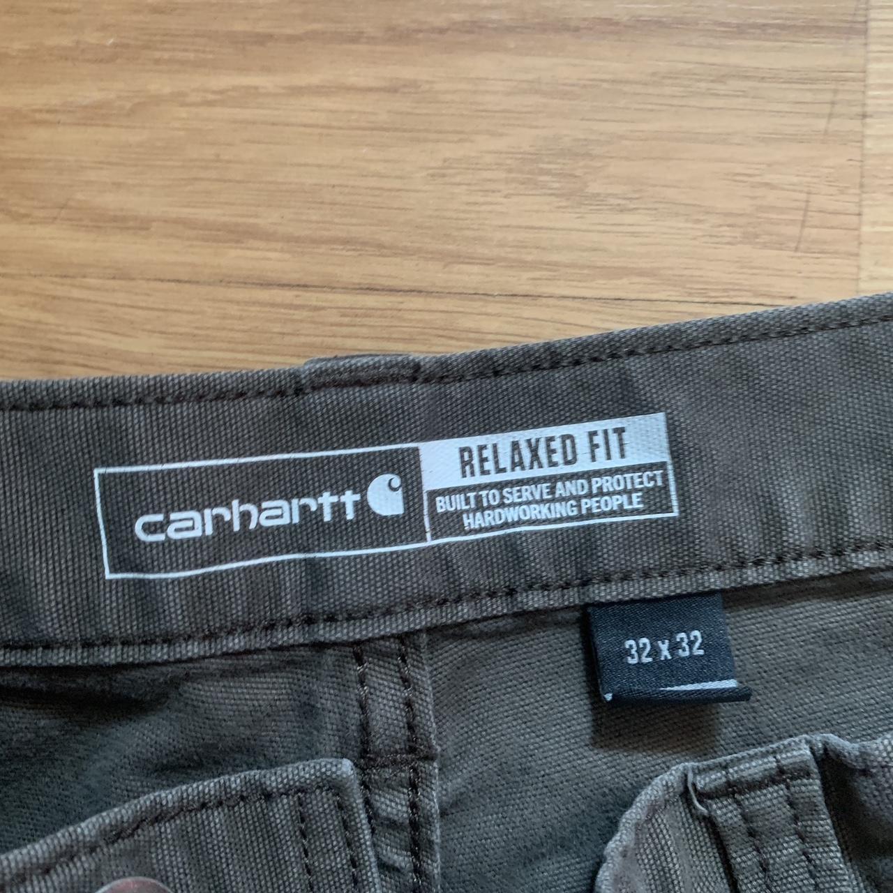 OLIVE GREEN CARHARTT 5 POCKET WORK PANTS All flaws... - Depop