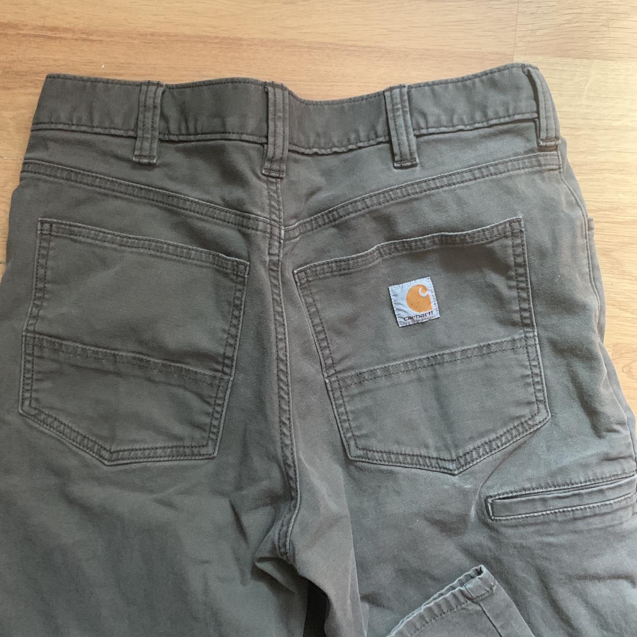 OLIVE GREEN CARHARTT 5 POCKET WORK PANTS All flaws... - Depop