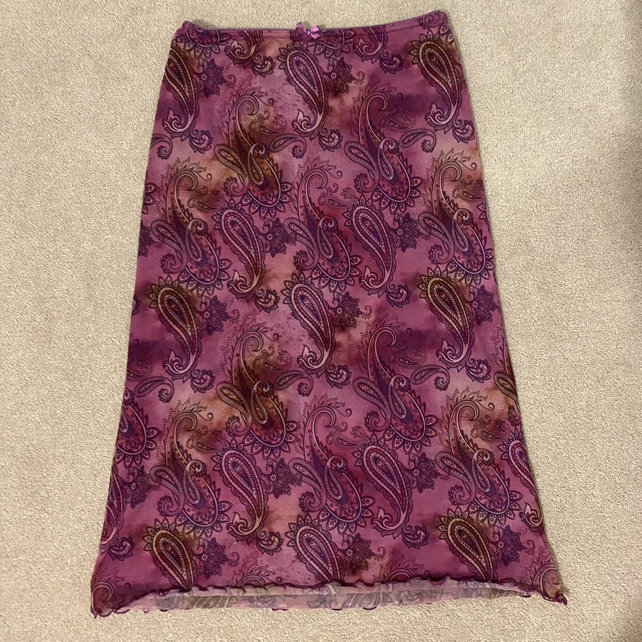 Urban Outfitters Purple Midi Skirt With Patterns Depop 3765