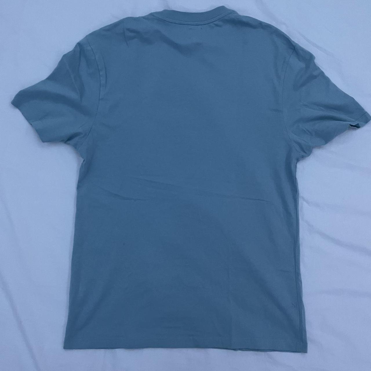 River Island Men's Blue and White T-shirt | Depop