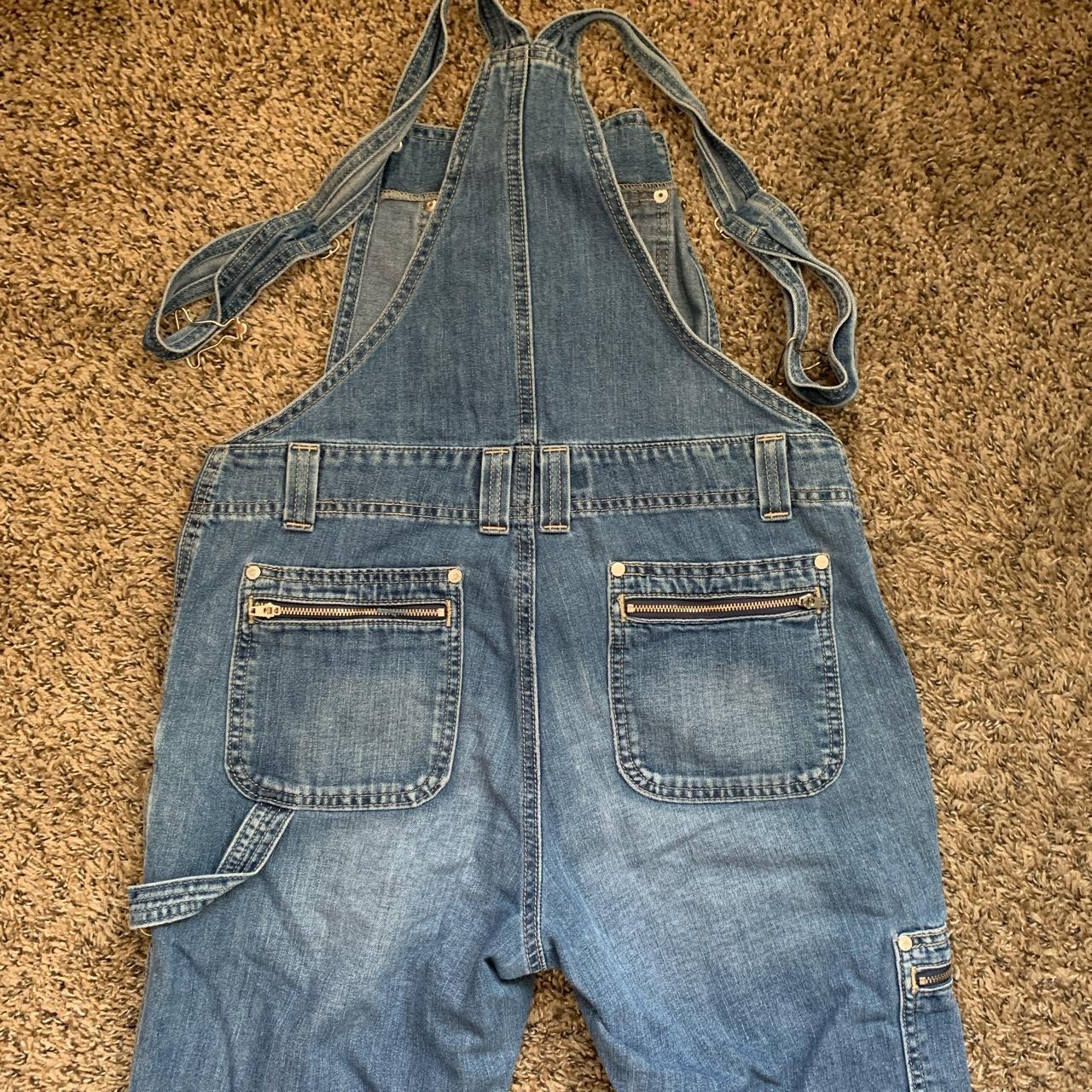 Calvin Klein Jeans Women's Blue and Navy Dungarees-overalls | Depop