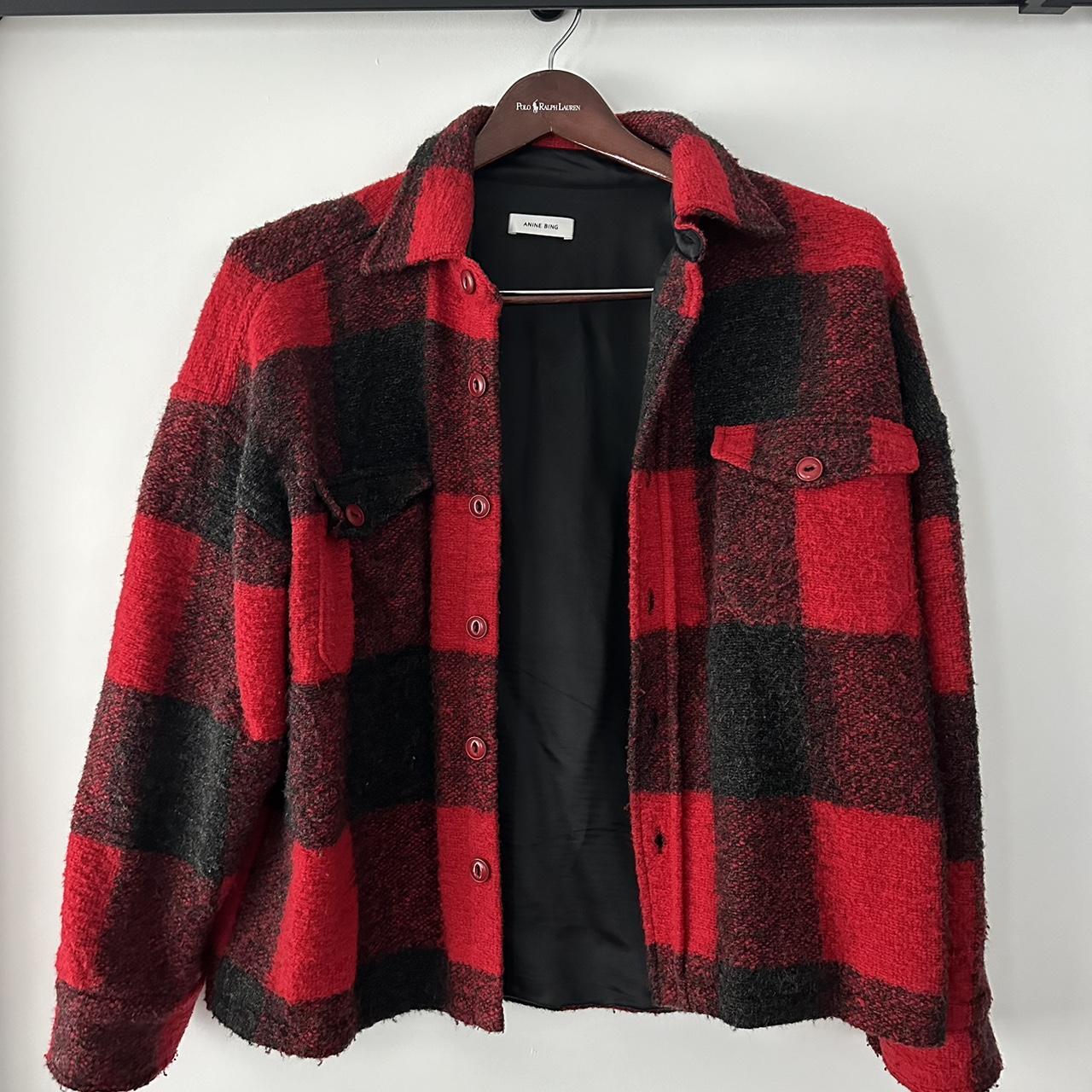 Anine Bing Bobbi Plaid Flannel Jacket • Button... - Depop