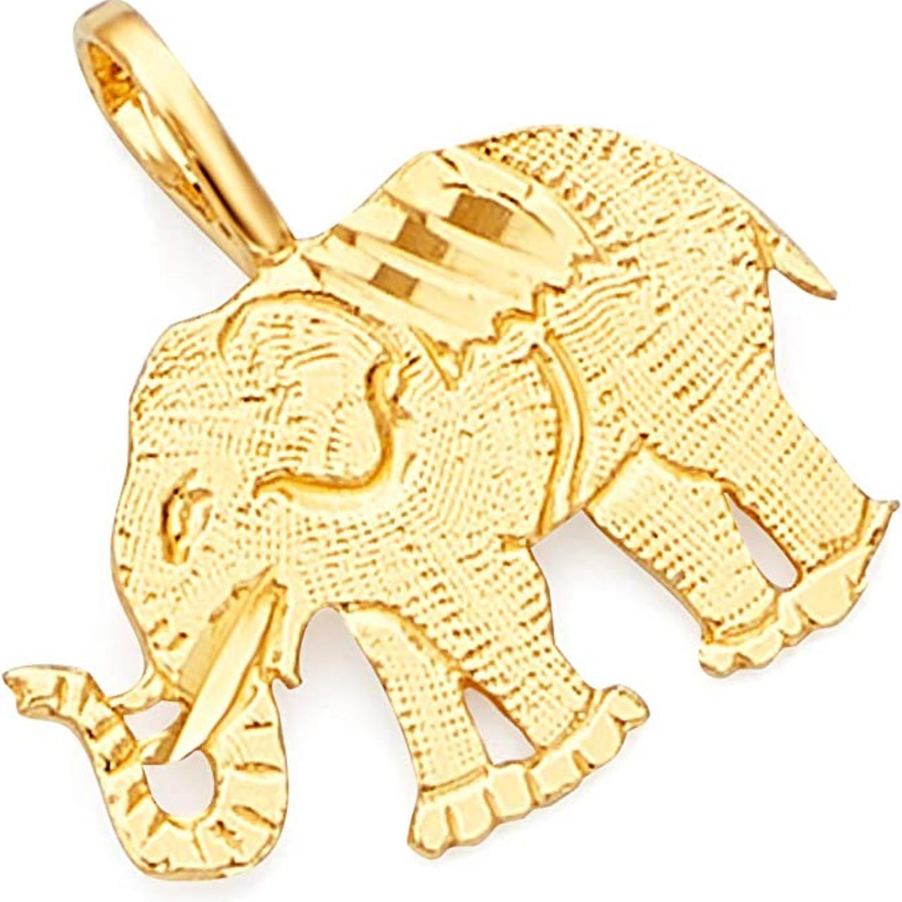 14k Solid Gold Elephant Pendant Ideal 14k solid... Depop