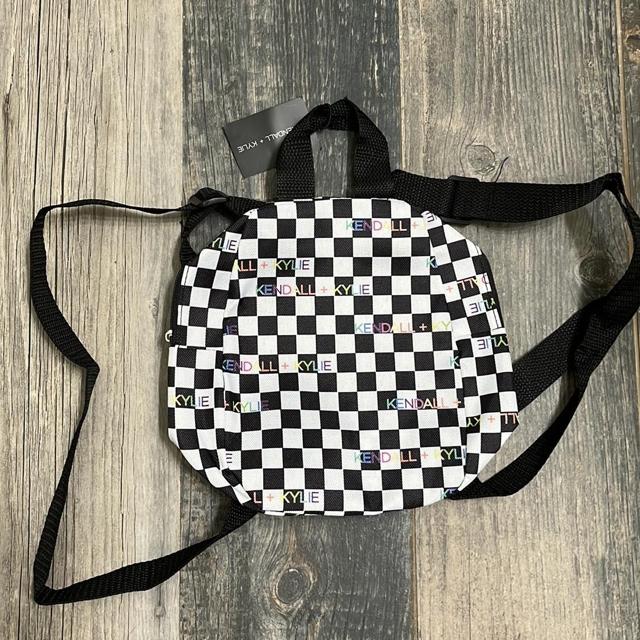 Kendall and Kylie black and white checkered mini backpack new