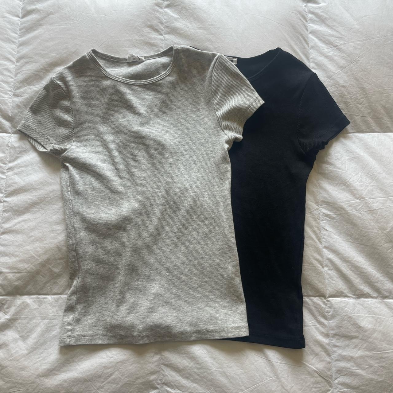 Cotton On Women's Grey and Black T-shirt