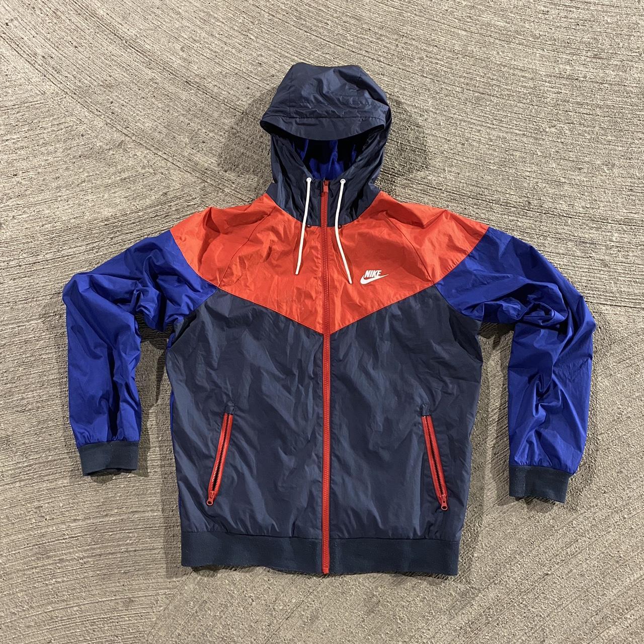 Navy blue and 2024 red nike windbreaker