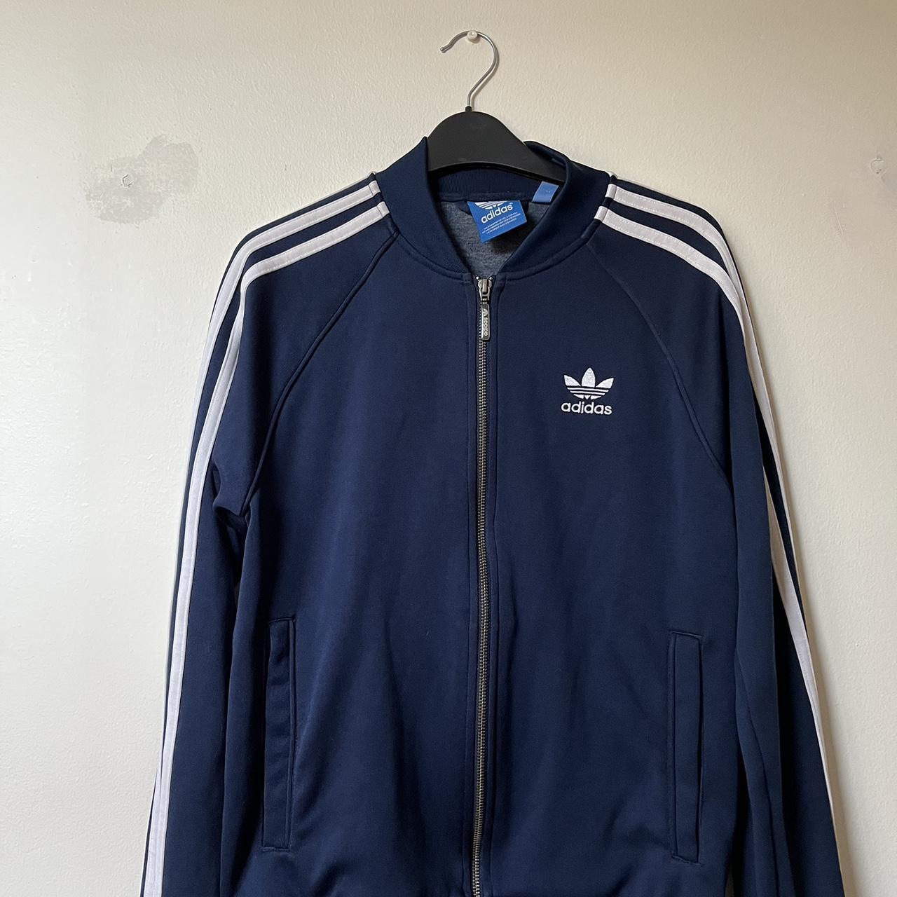 Adidas Men's Blue and Navy Jacket | Depop